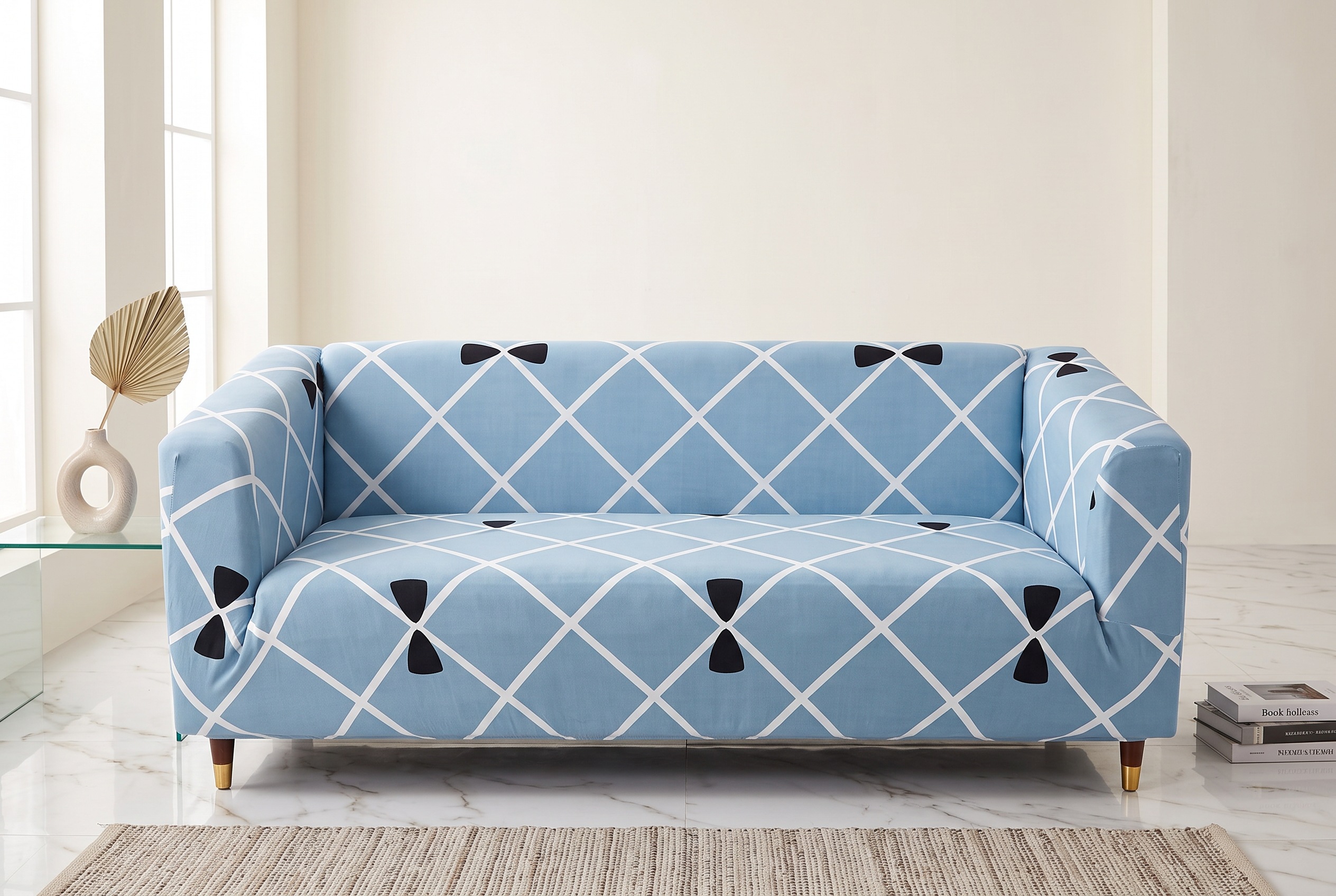 Lattice Weave 3-seater cover in Powder Blue