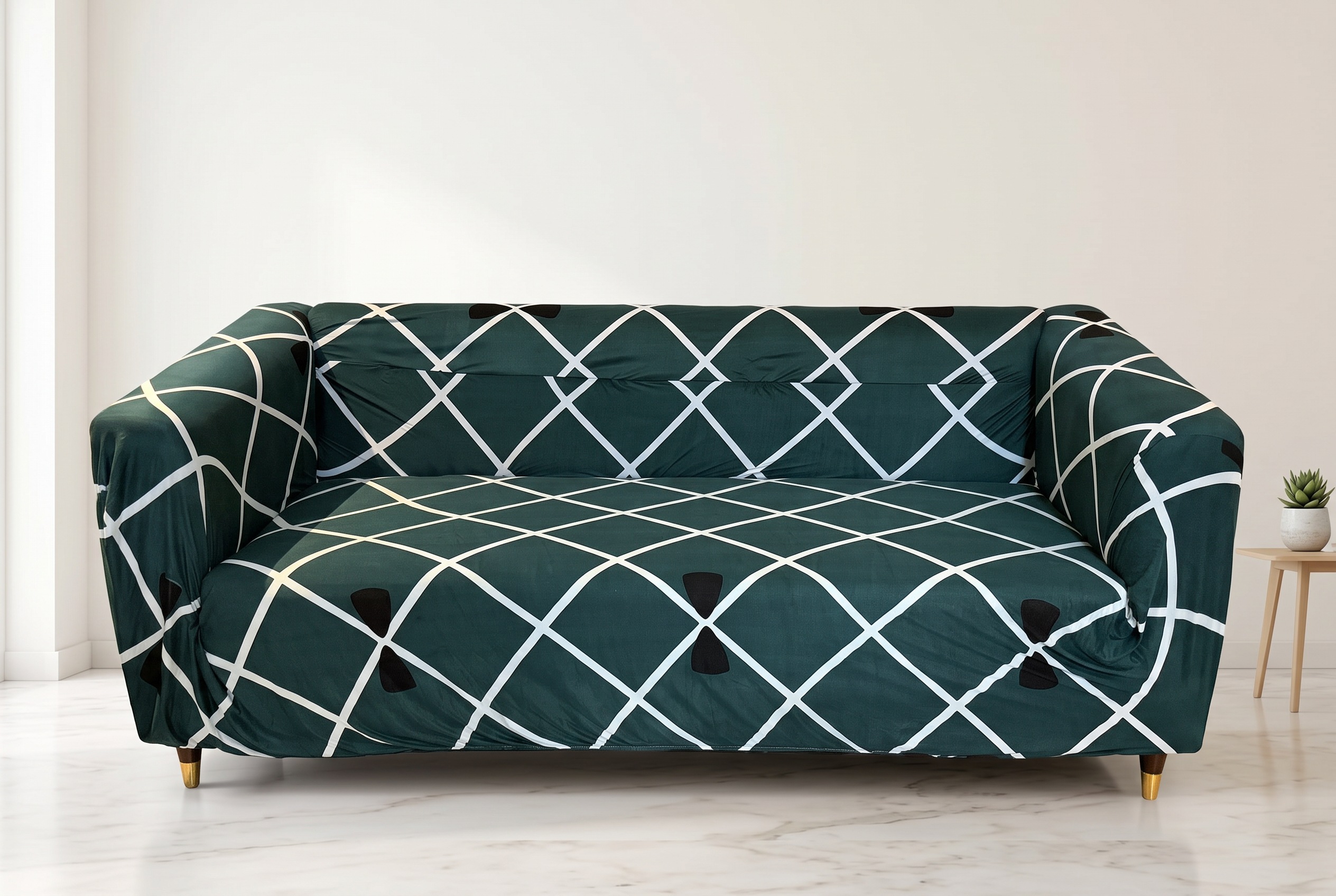 Lattice Weave 3-seater cover in Deep Green
